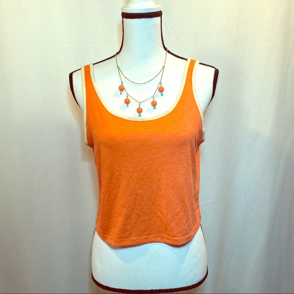 TopShop Croped Tank w/ Trim & Swoop Neckline